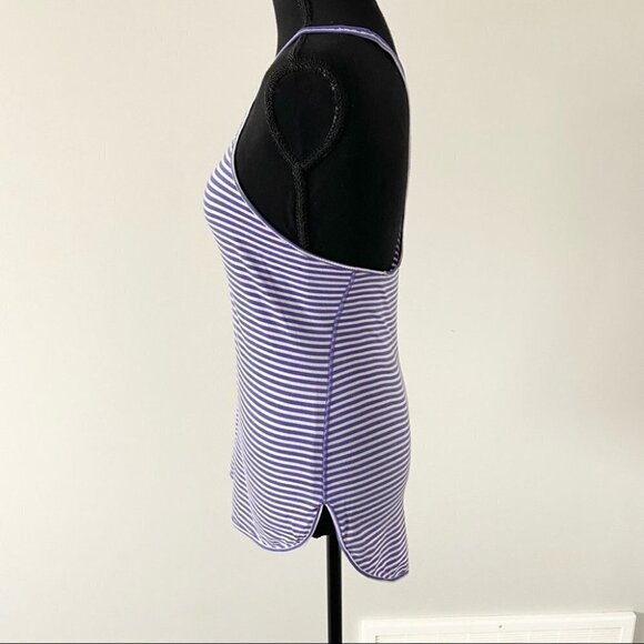 Lululemon What The Sport Singlet in Silver Stripe Iris Flower Pretty Purple - Picture 6 of 14